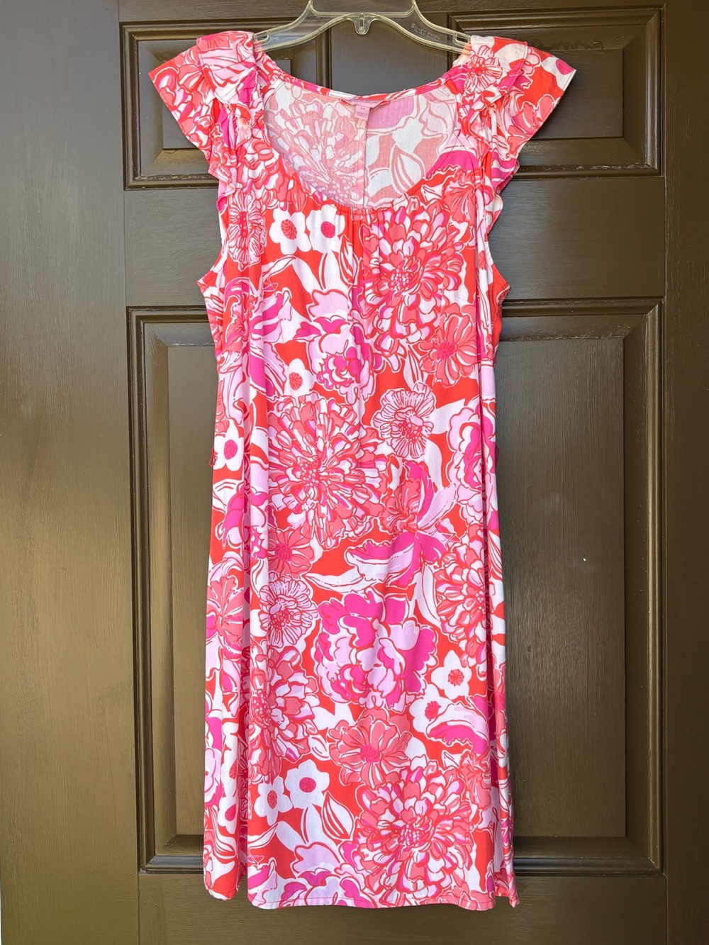 Lilly Pulitzer Pink & Coral Floral Midi Dress